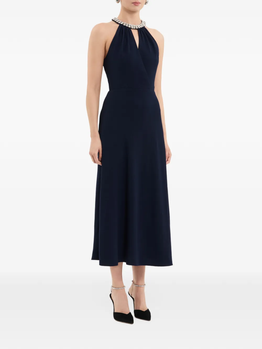 Rebecca Vallance Gimlet midi-jurk met halternek Blauw