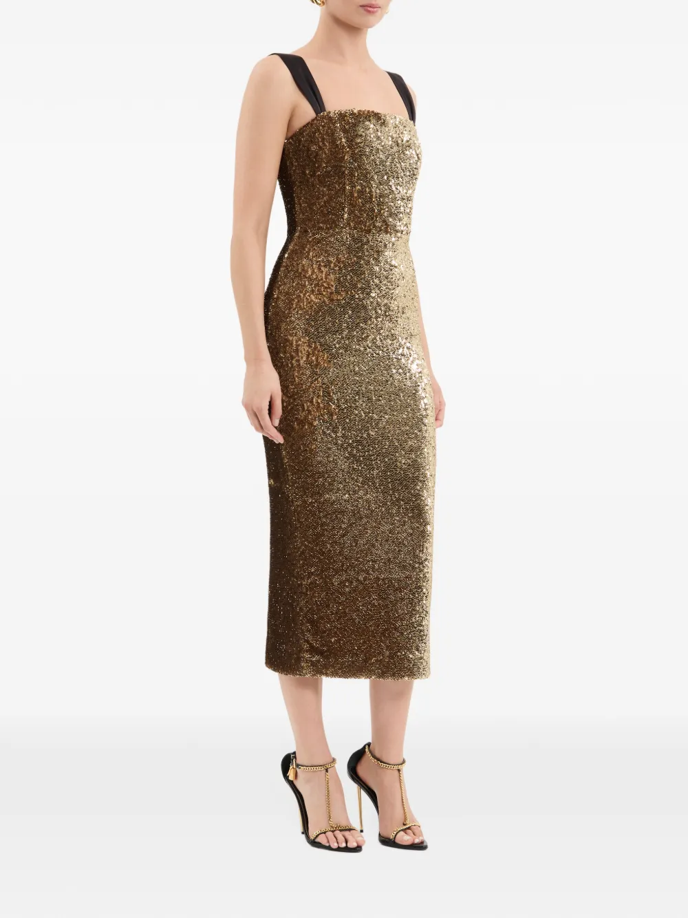 Rebecca Vallance Cambridge midi-jurk Goud
