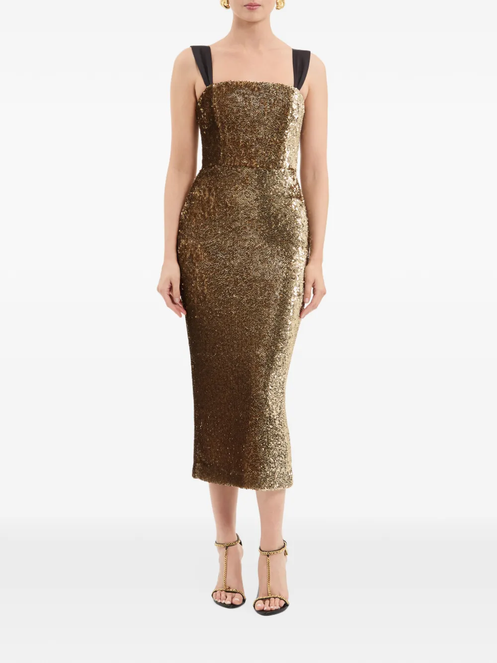 Rebecca Vallance Cambridge midi-jurk Goud