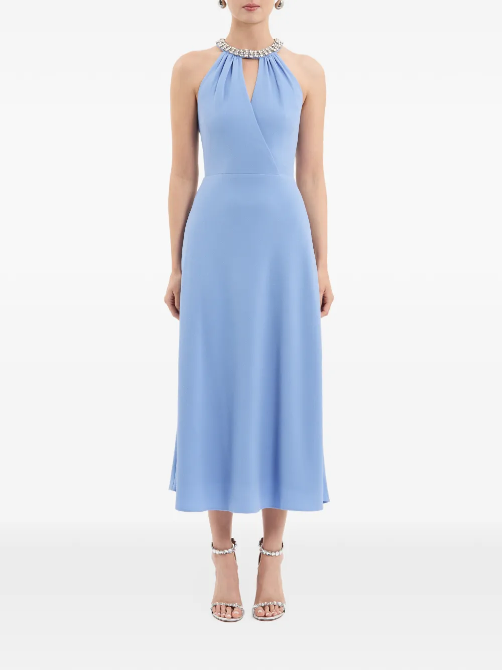 Rebecca Vallance Gimlet midi-jurk met halternek Blauw