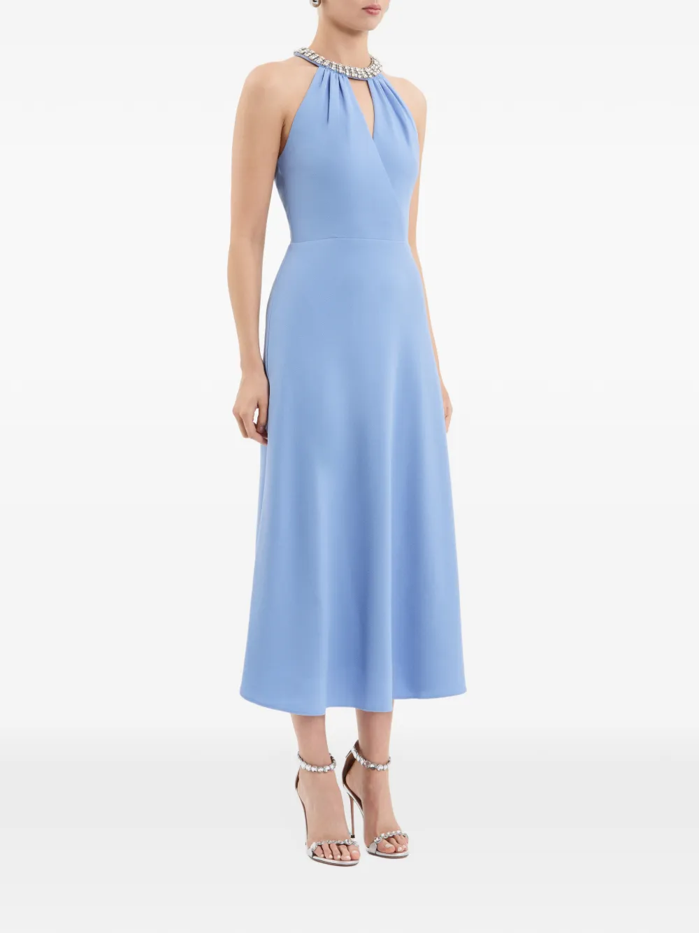 Rebecca Vallance Gimlet midi-jurk met halternek Blauw