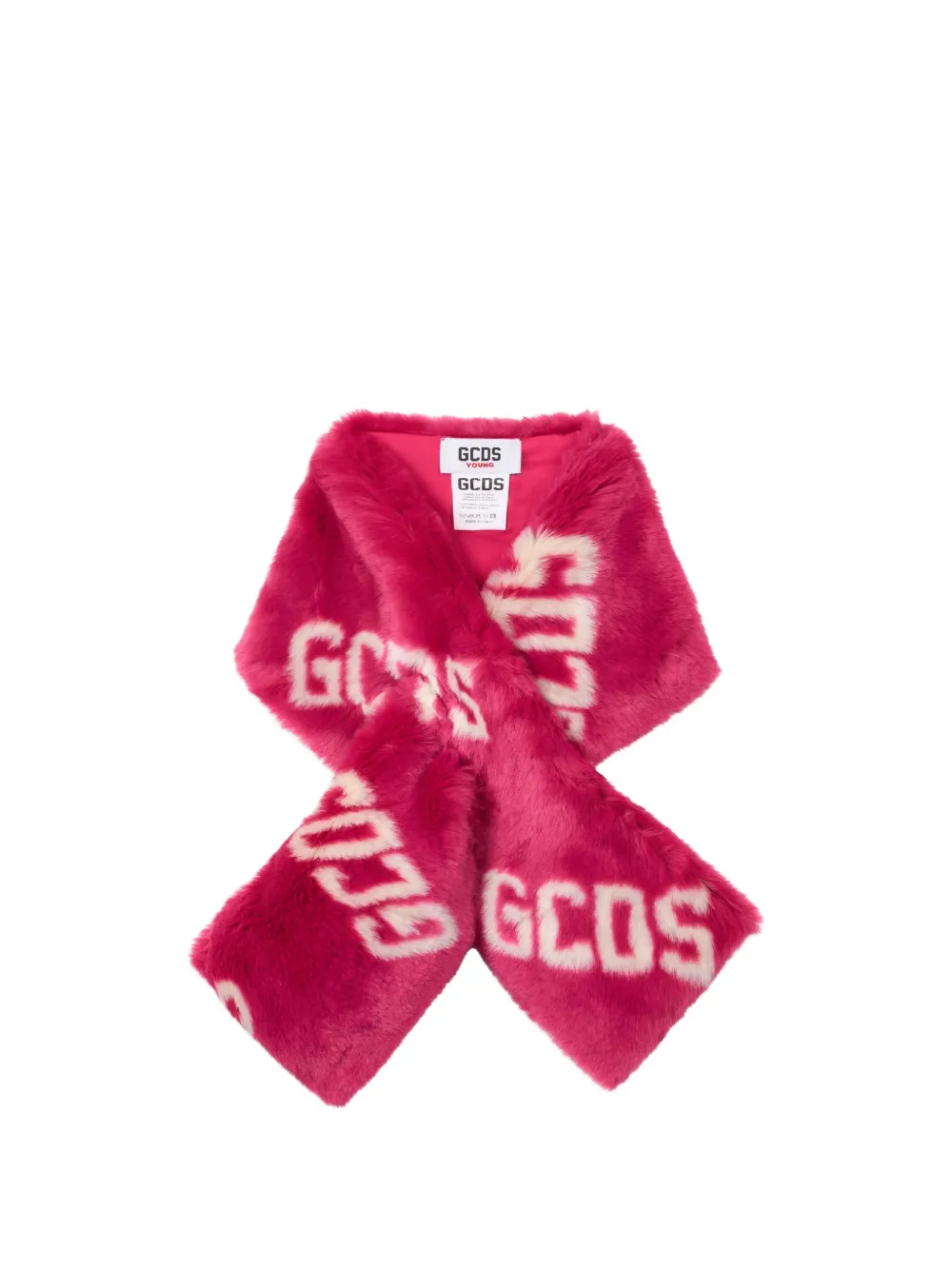 Gcds Kids Sjaal van imitatiebont met logo-print Roze
