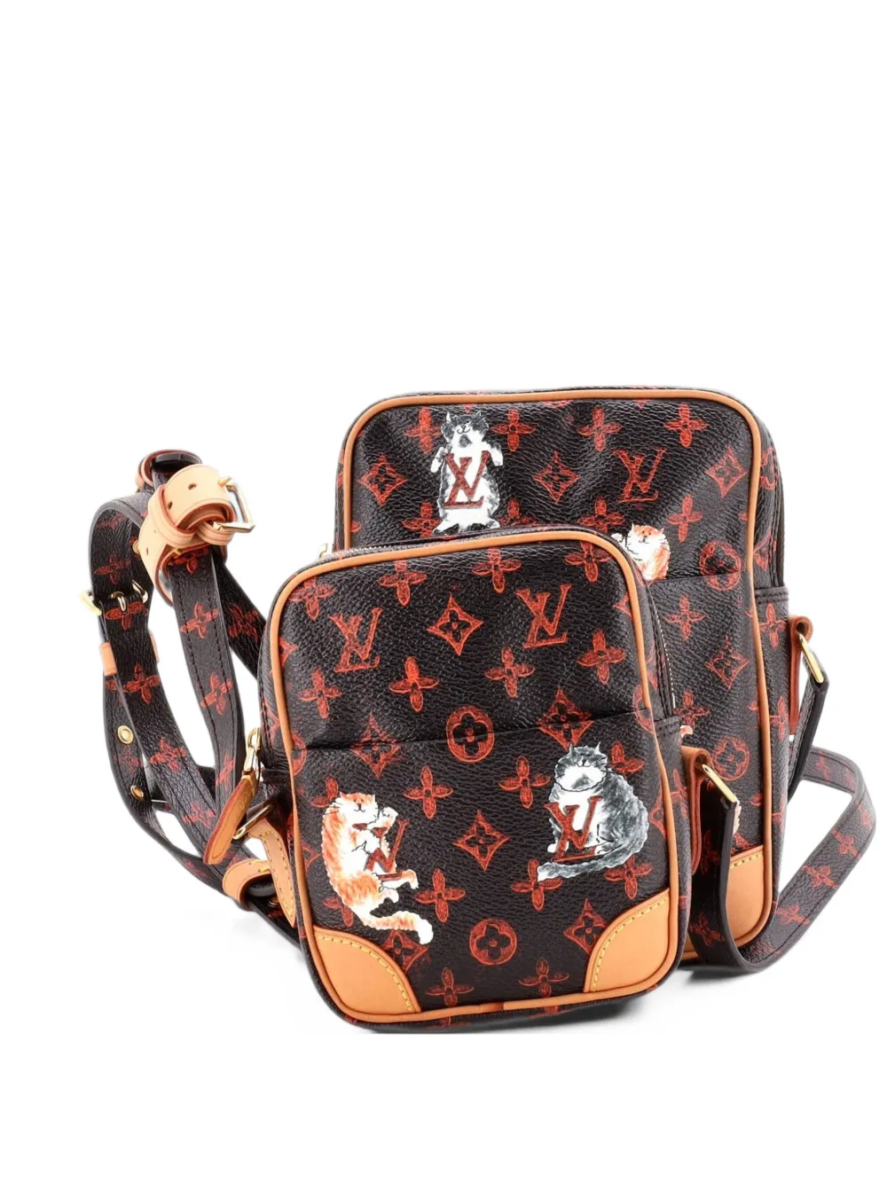 Louis Vuitton Pre-Owned Paname Bag Set Limited Edition Grace Coddington Catogram Canvas crossbody bag - Braun