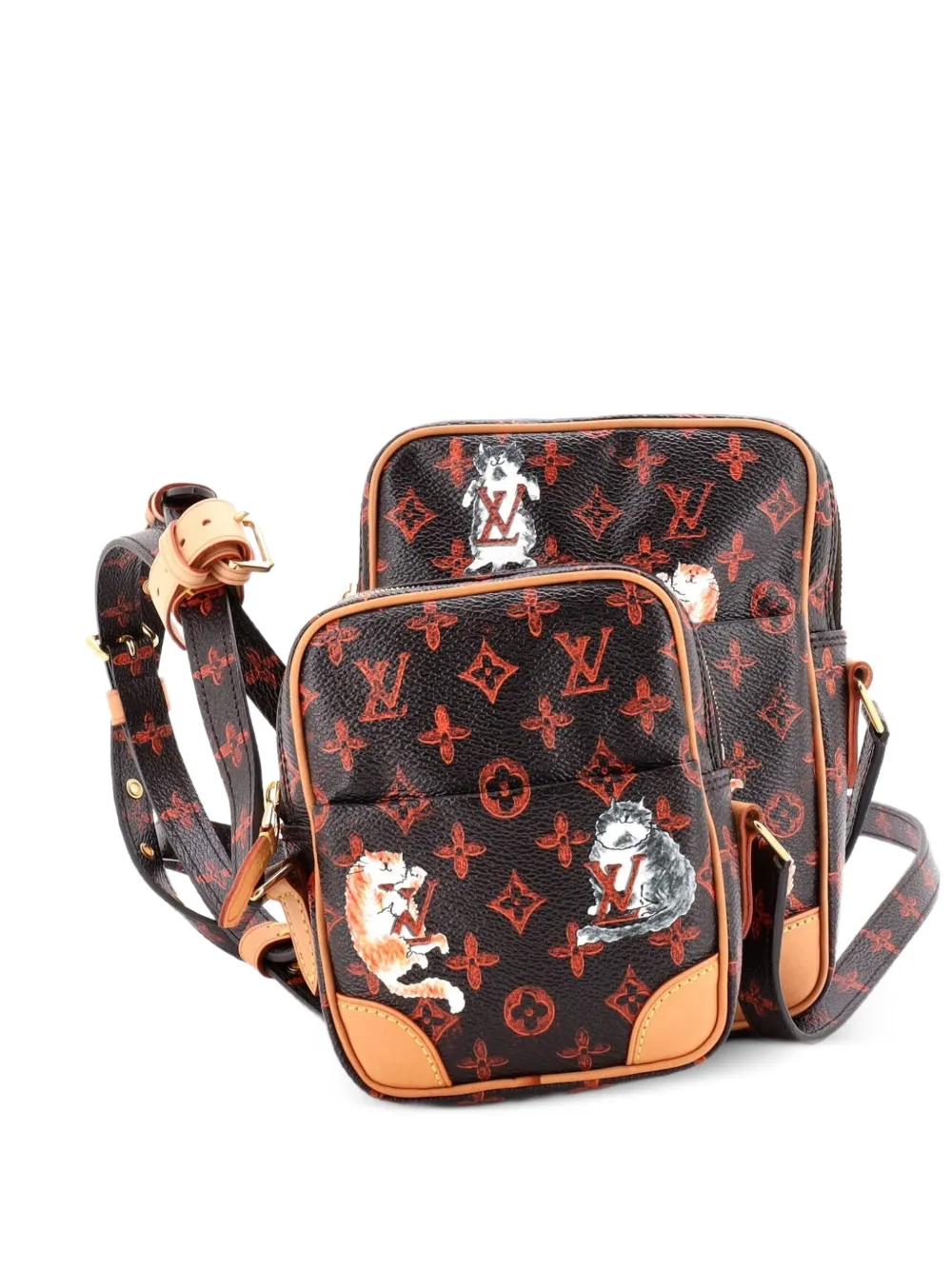Louis Vuitton Pre-Owned Paname Bag Set Limited Edition Grace Coddington Catogram Canvas crossbody bag - Marrone