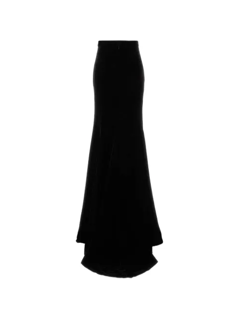 Costarellos Laudrie velvet fishtail maxi skirt