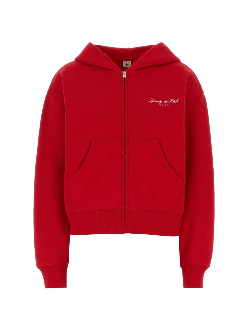 Sporty & Rich logo-print zip-up hoodie - Rot