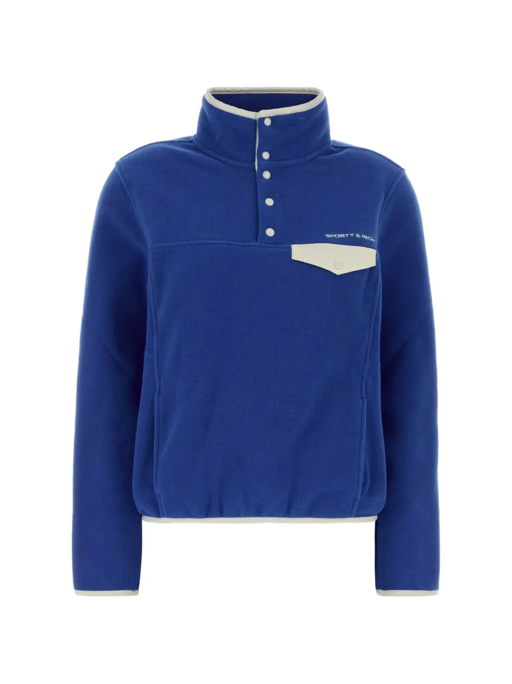 Sporty & Rich logo-print panelled sweatshirt - Bleu Sporty & Rich logo-print panelled sweatshirt - Bleu