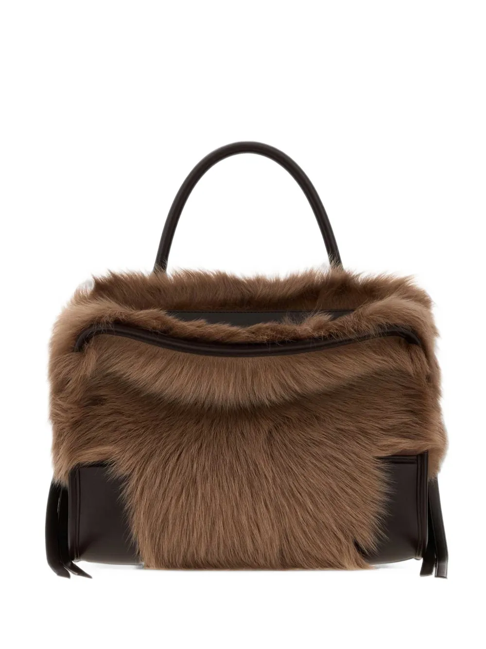 LOEWE medium Amazona 180 bag in soft calfskin and shearling - Brown