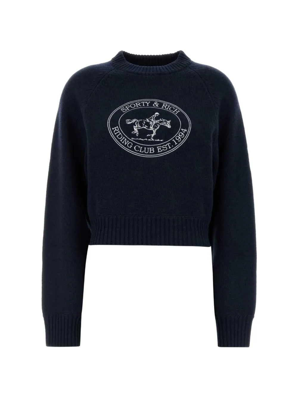 Sporty & Rich logo-print wool jumper - Blau