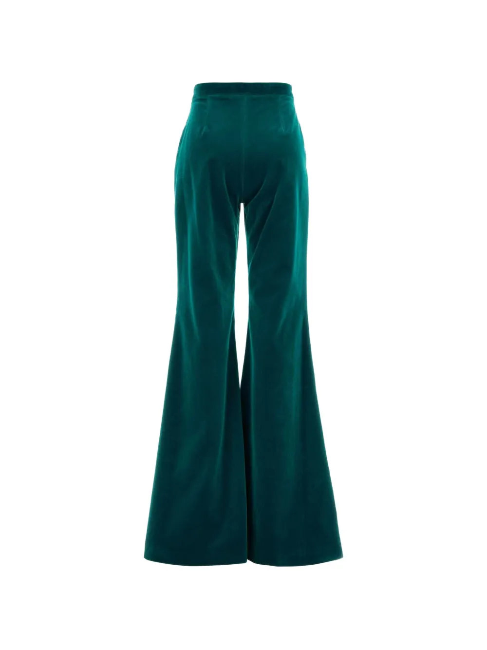 Costarellos Flared broek met fluwelen afwerking Groen