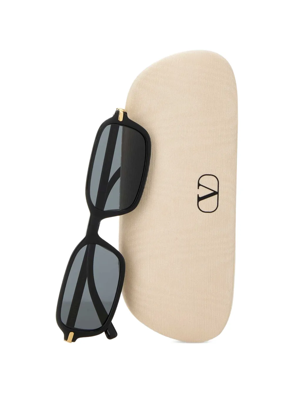 VALENTINO GARAVANI EYEWEAR VLogo Signature zonnebril met rechthoekig montuur Zwart