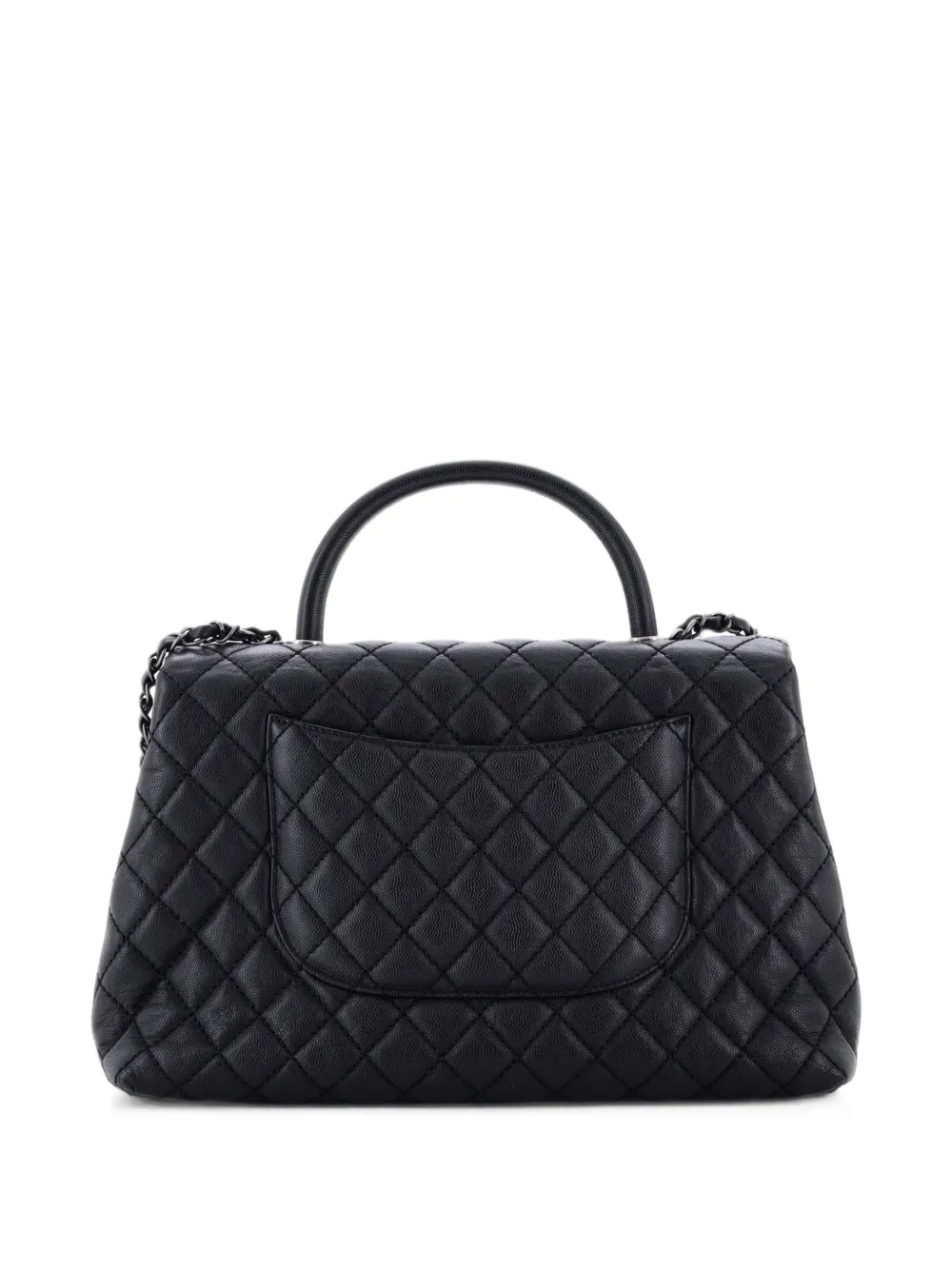 CHANEL Pre-Owned Coco Top Handle Bag Quilted Caviar Medium satchel - Nero