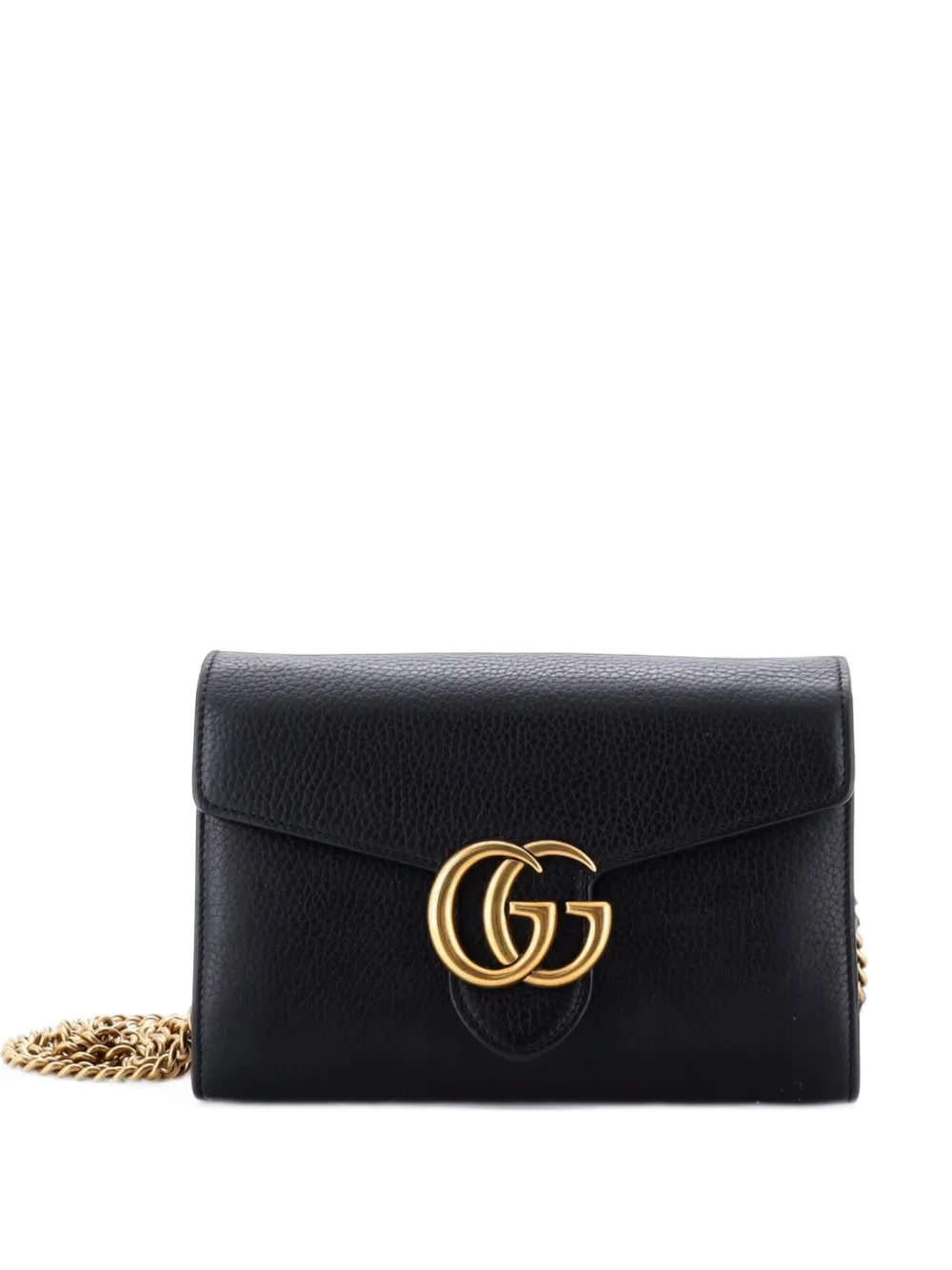 Gucci Pre-Owned GG Marmont Chain Wallet Leather Mini clutch bag - Black