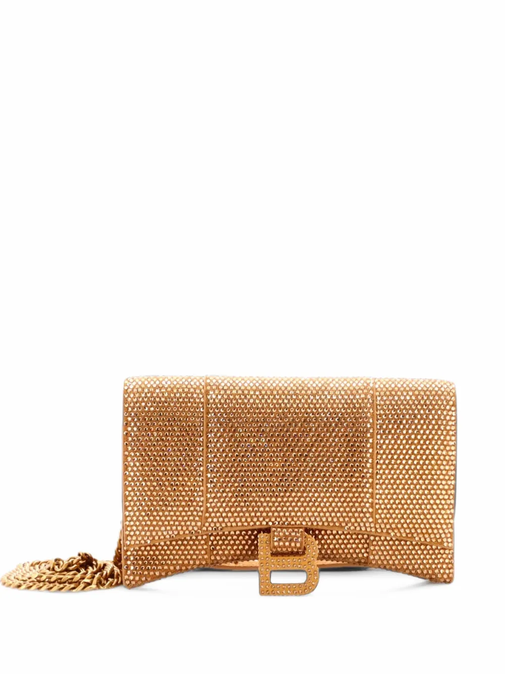Balenciaga Pre-Owned Hourglass Chain Wallet Suede with Crystals crossbody bag - Gold