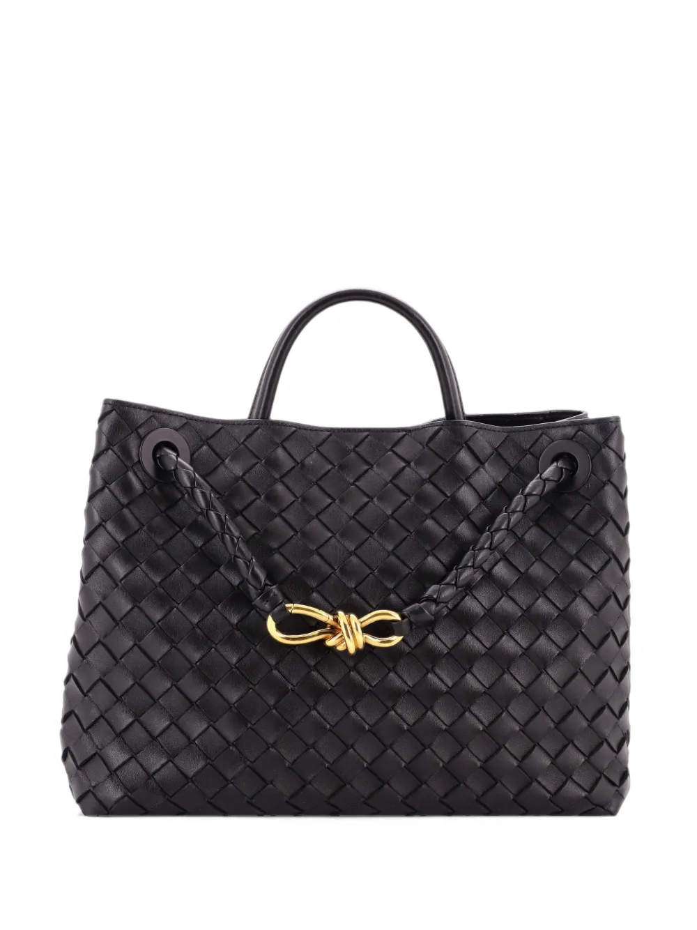Bottega Veneta Pre-Owned Andiamo Top Handle Bag Intrecciato Nappa Medium satchel - Schwarz