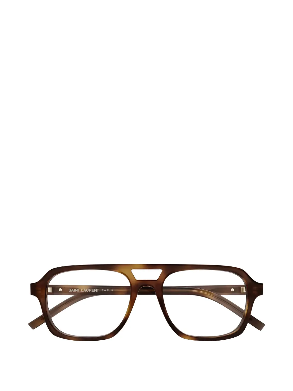 Saint Laurent Eyewear Saint Laurent SL M179 bril met pilotenmontuur en schildpad-effect Bruin