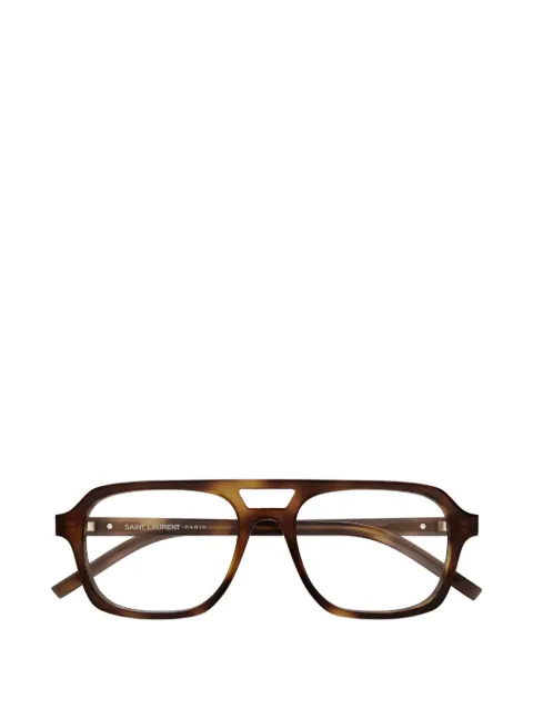 Saint Laurent Eyewear Saint Laurent SL M179 tortoiseshell-effect pilot-frame glasses