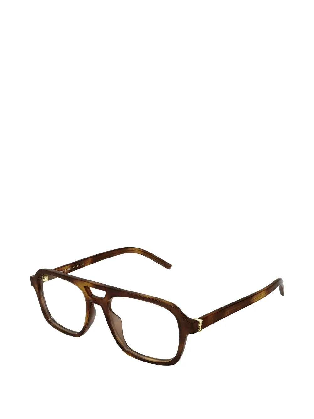 Saint Laurent Eyewear Saint Laurent SL M179 bril met pilotenmontuur en schildpad-effect Bruin