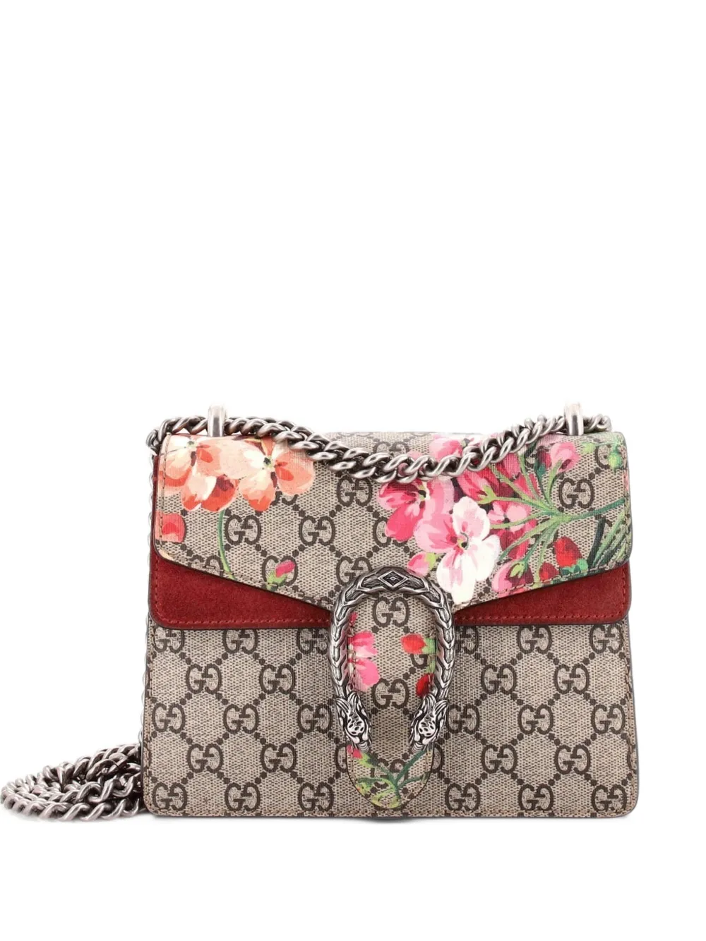 Gucci Pre-Owned Dionysus Bag Blooms Print GG Coated Canvas Mini shoulder bag - Braun
