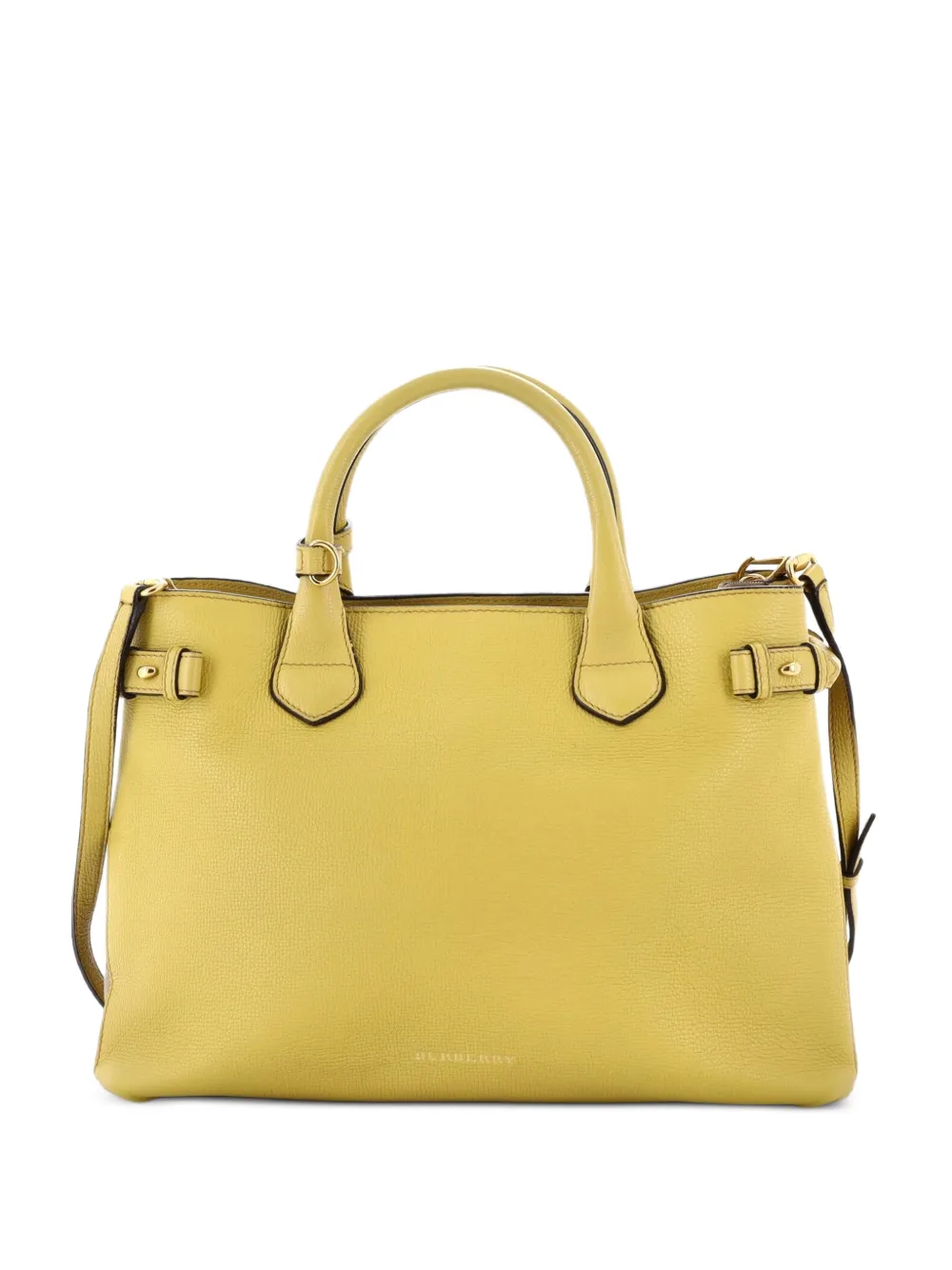 Burberry Pre-Owned Banner Tote Leather and House Check Canvas Medium satchel - Yellow