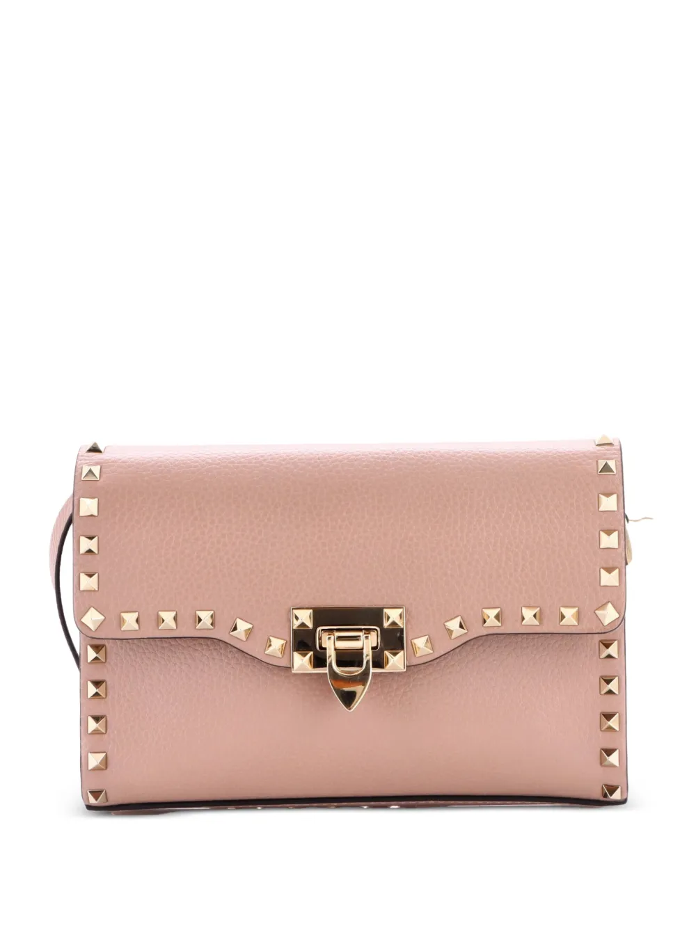 Valentino Garavani Pre-Owned Rockstud Flip Lock Flap Bag Leather Medium crossbody bag - Nude