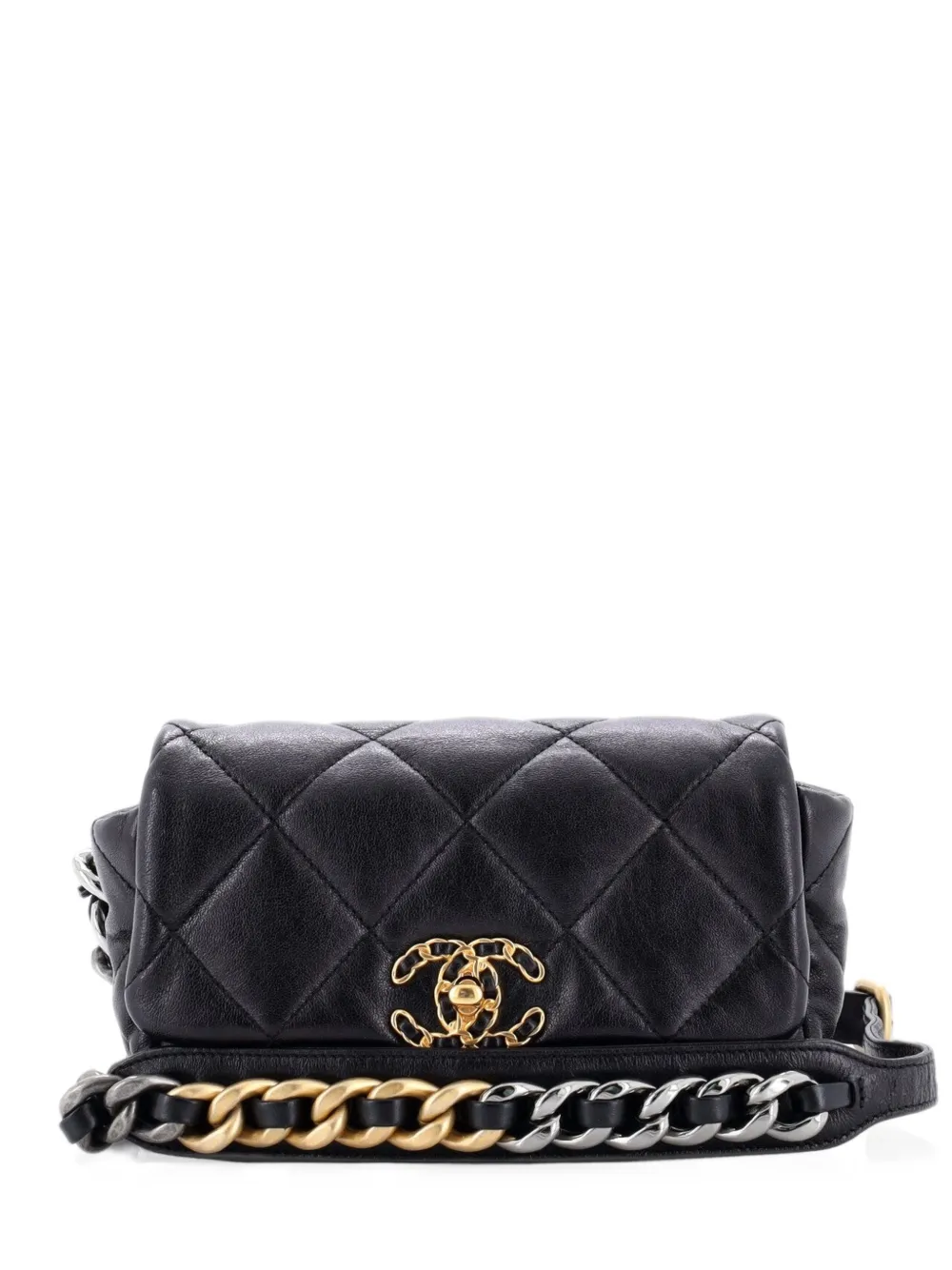 CHANEL Pre-Owned 19 Quilted Leather belt bag - Nero