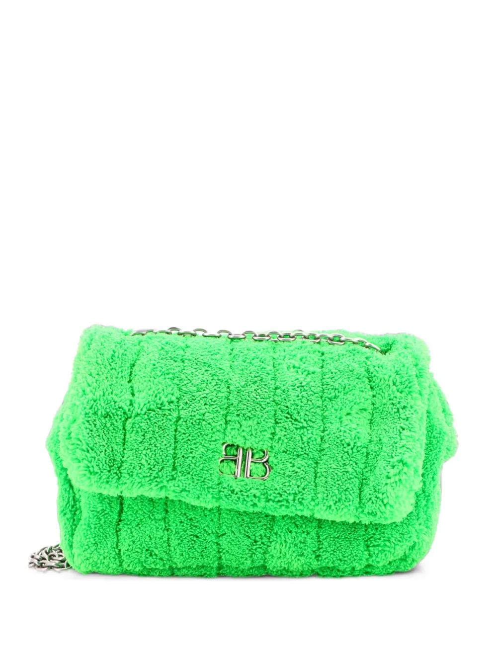 Balenciaga Pre-Owned Monaco Chain Flap Quilted Terry Cloth Mini shoulder bag - Grün