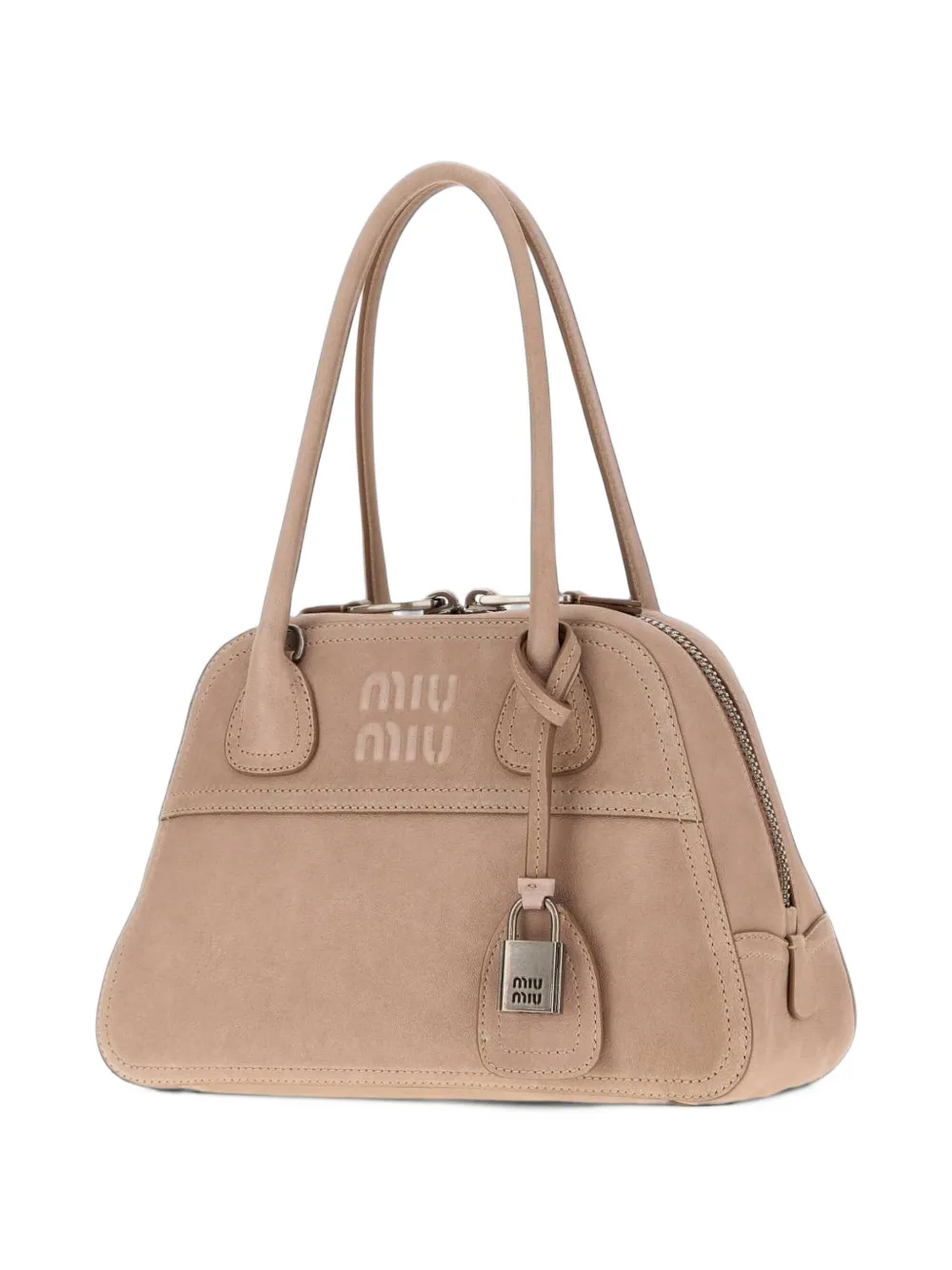 Miu Kleine Vivant nappa leren tas Beige