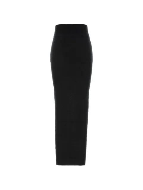 Rick Owens lang ribstrikket nederdel med slids
