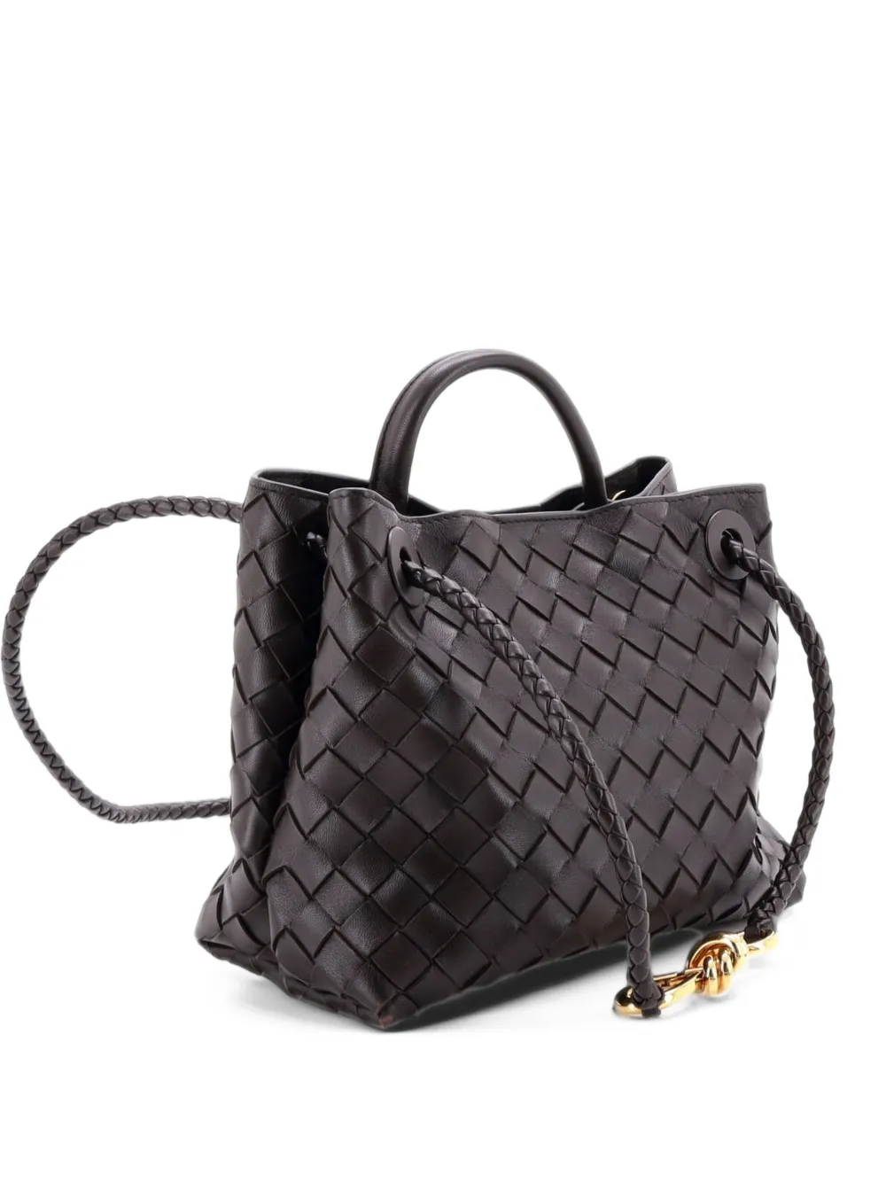 Bottega Veneta Pre-Owned Andiamo Top Handle Bag Intrecciato Nappa Small satchel - Braun