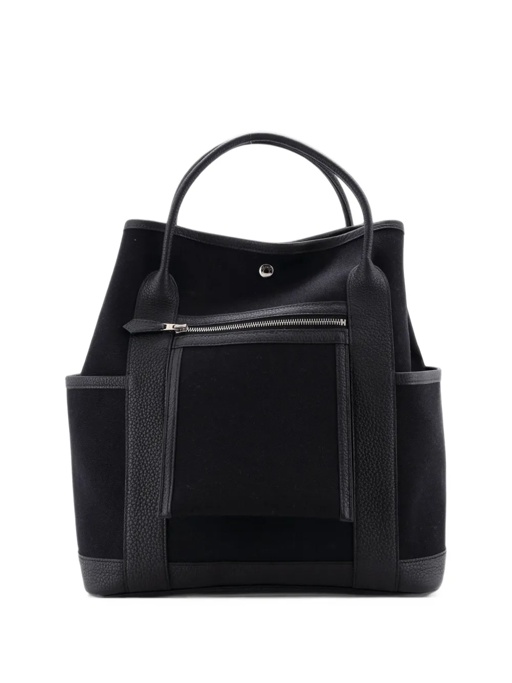 Hermès Pre-Owned Garden Party Pockets Toile and Leather Vertical tote bag - Noir