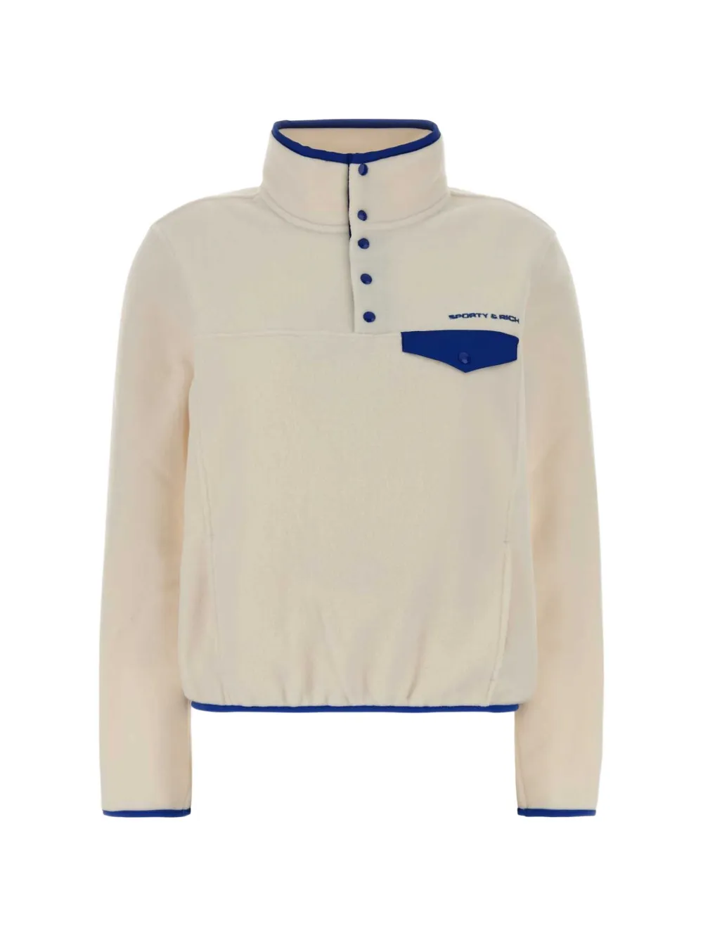 Sporty & Rich fleece-texture logo-print sweatshirt - Blanc Sporty & Rich fleece-texture logo-print sweatshirt - Blanc