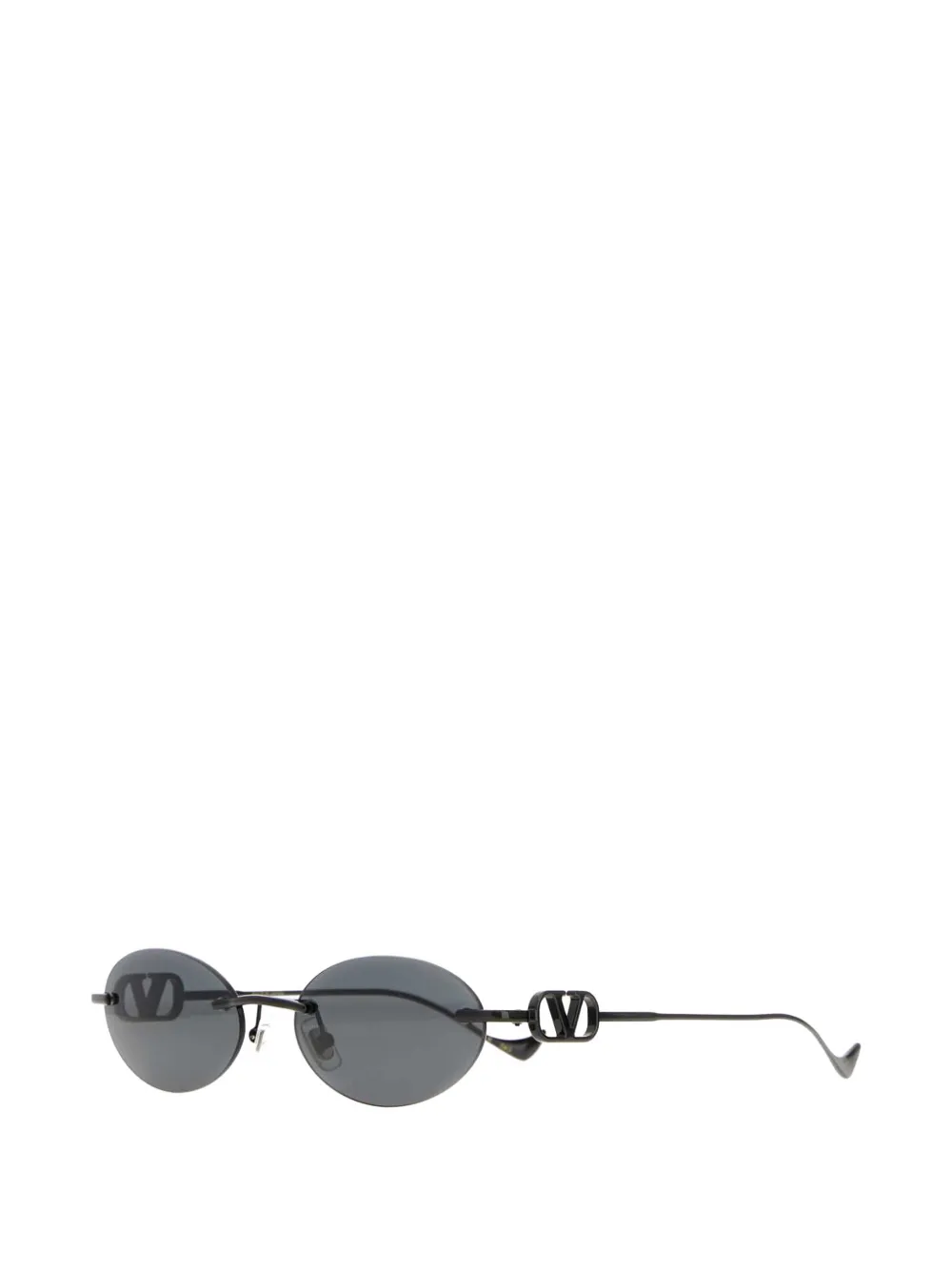 VALENTINO GARAVANI EYEWEAR VLogo randloze zonnebril met ovalen montuur Zwart