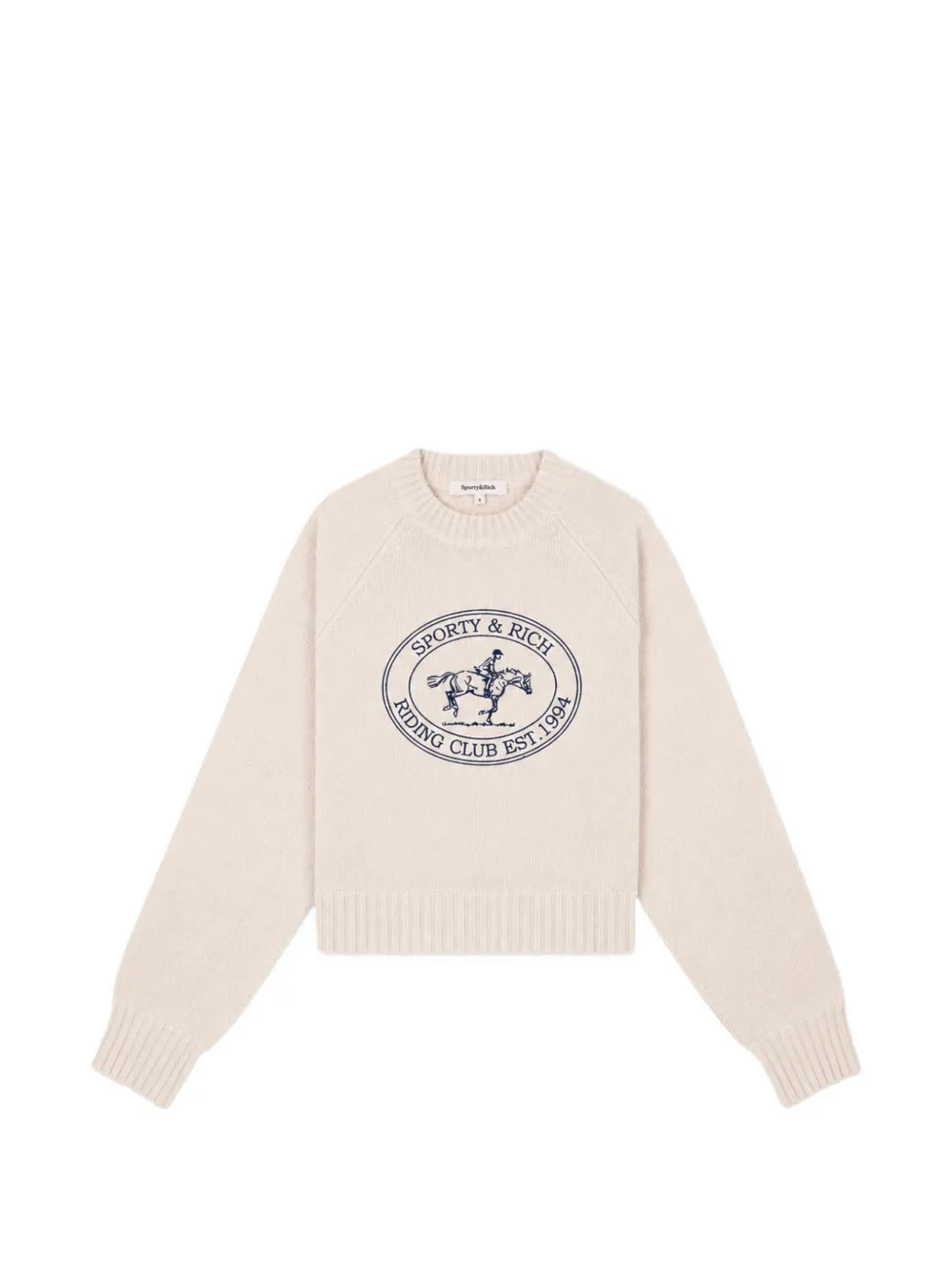 Sporty & Rich embroidered-logo raglan-sleeve sweater - Nude