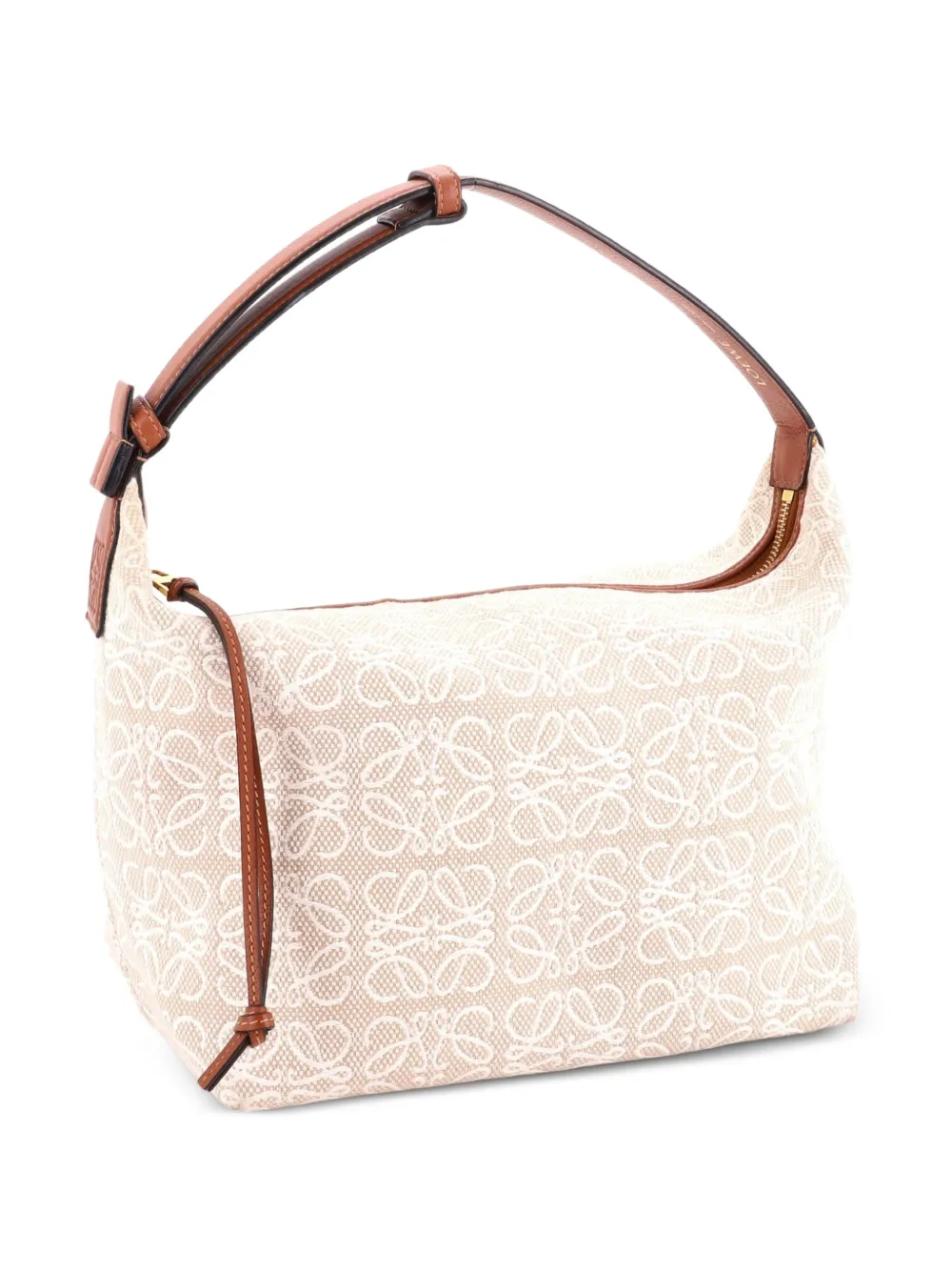 Loewe Pre-Owned Cubi Anagram Jacquard Medium hobo bag - Neutrals