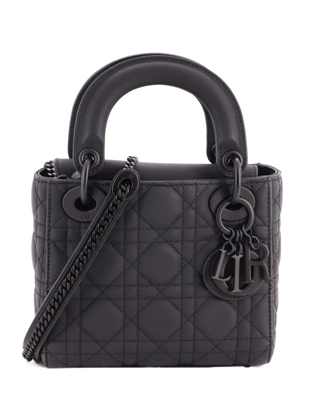 Christian Dior Pre-Owned Ultra Matte Lady Dior Chain Bag Cannage Quilt Calfskin Mini shoulder bag - Schwarz