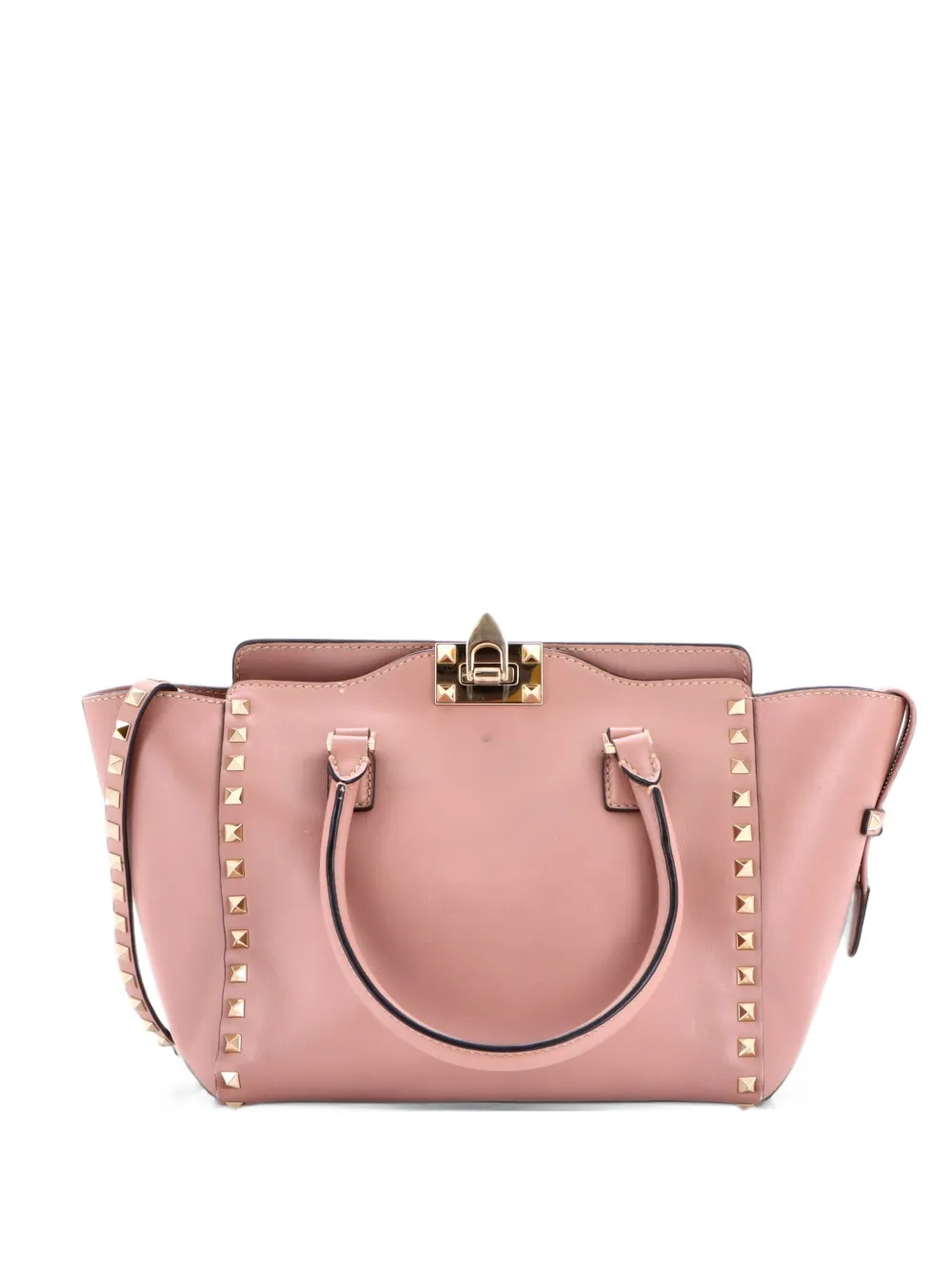 Valentino Garavani Pre-Owned Rockstud Rigid Leather Small tote bag - Nude