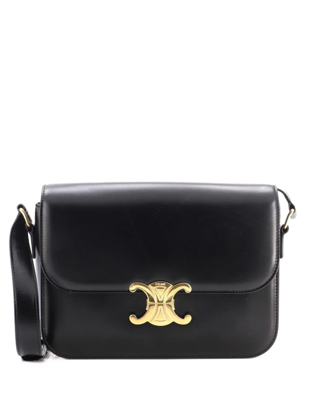 Celine Pre-Owned Triomphe Shoulder Bag Smooth Calfskin Medium crossbody bag - Schwarz