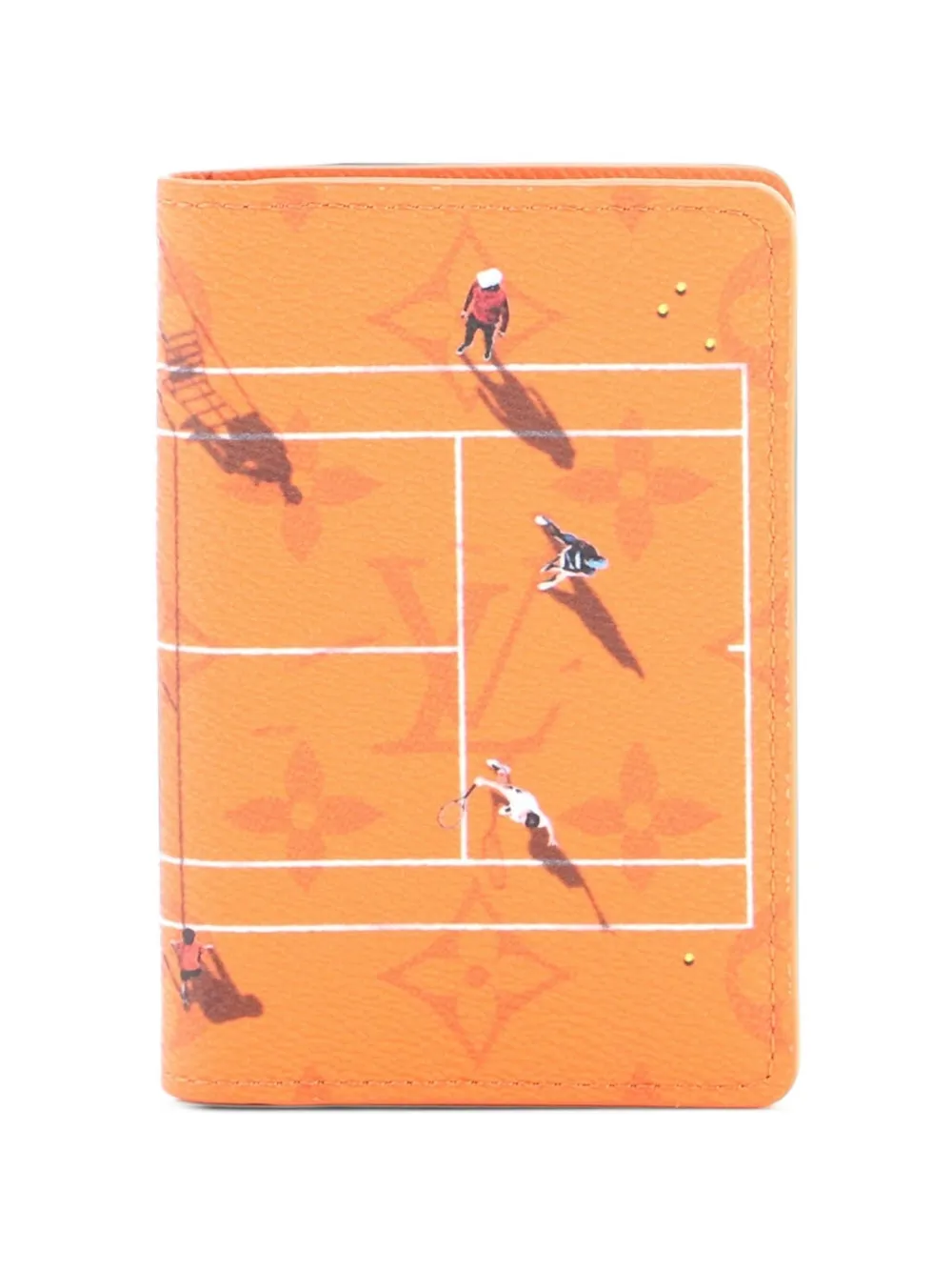 Pre-owned Louis Vuitton Pocket Organizer Limited Edition Monogram Sports Canvas Card Holder In Orange