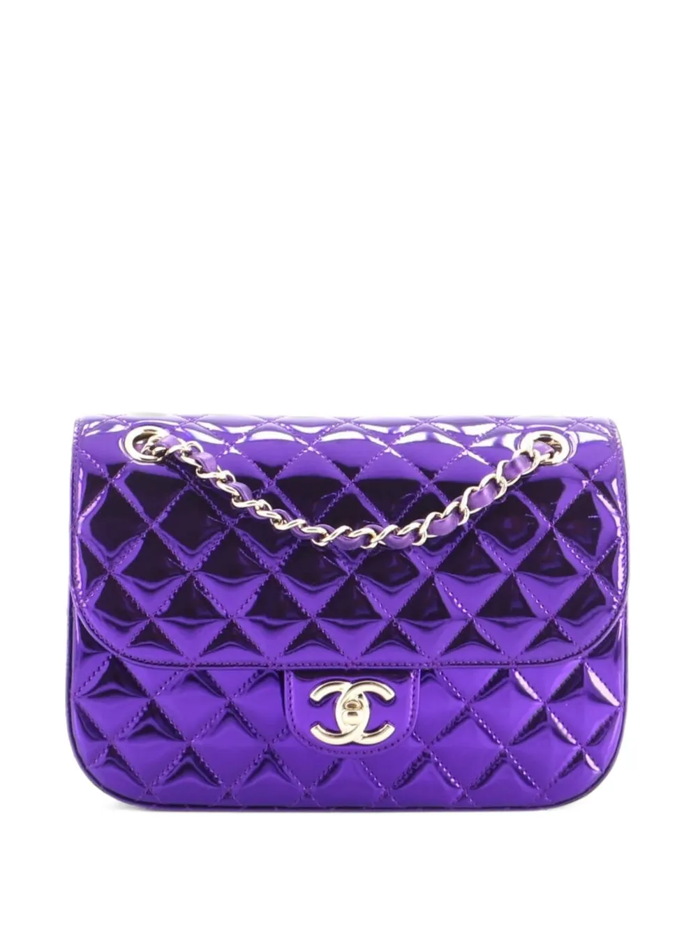 CHANEL Pre-Owned sac porté épaule Hollywood Boulevard matelassé à rabat en cuir métallisé avec mini porte-monnaie en forme d'étoile - Violet CHANEL Pre-Owned sac porté épaule Hollywood Boulevard matelassé à rabat en cuir métallisé avec mini porte-monnaie en forme d'étoile - Violet