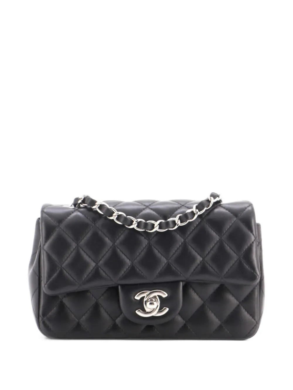 CHANEL Pre-Owned Classic Single Flap Bag Quilted Lambskin Mini crossbody bag - Nero