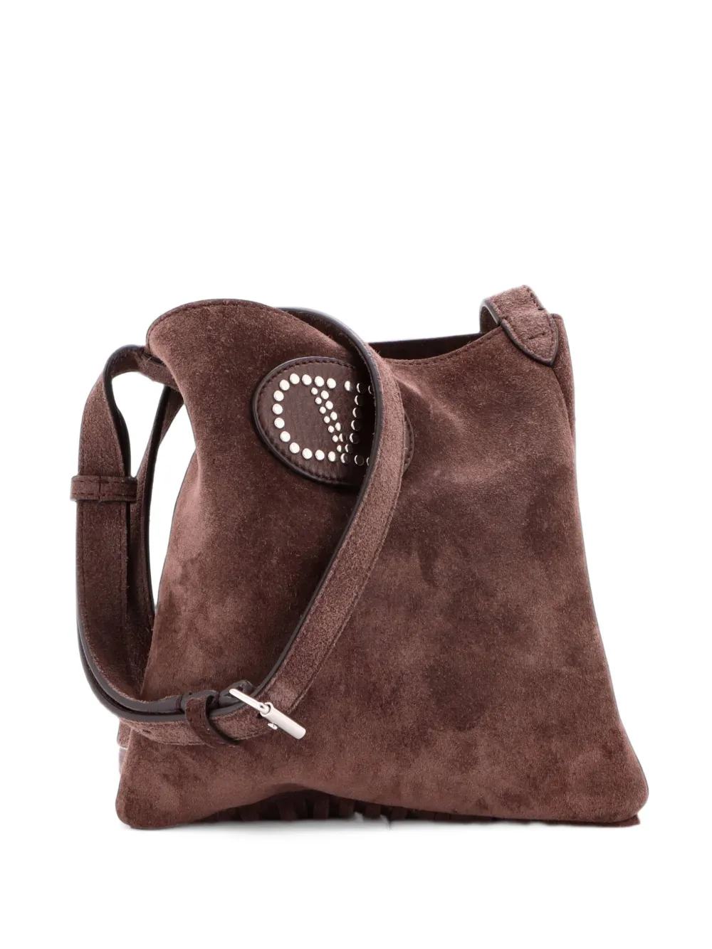 Valentino Garavani Pre-Owned Nellcote Shoulder Bag Studded Suede crossbody bag - Braun