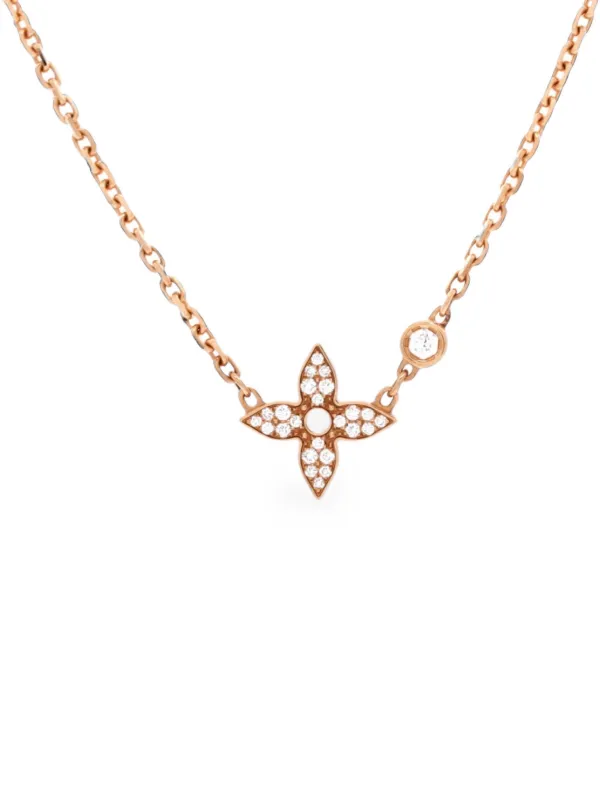 Louis Vuitton Pre-owned Idylle Blossom Star Pendant 18K Rose Gold with Diamonds Necklace in Pink