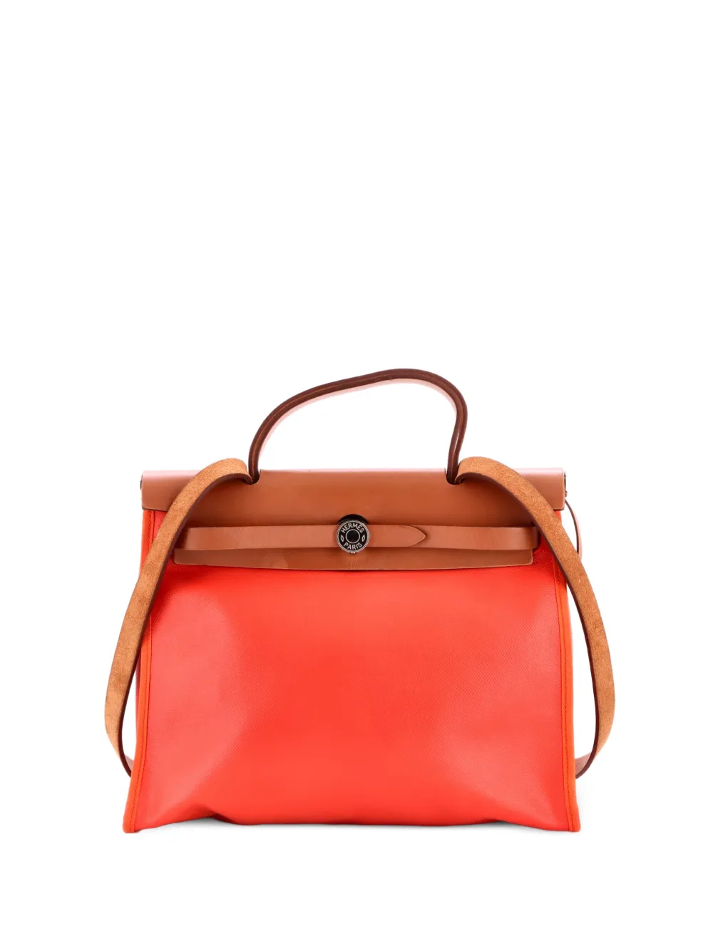 Hermès Pre-Owned Herbag Zip Berline Vache Canvas and Leather 31 shoulder bag - Rot