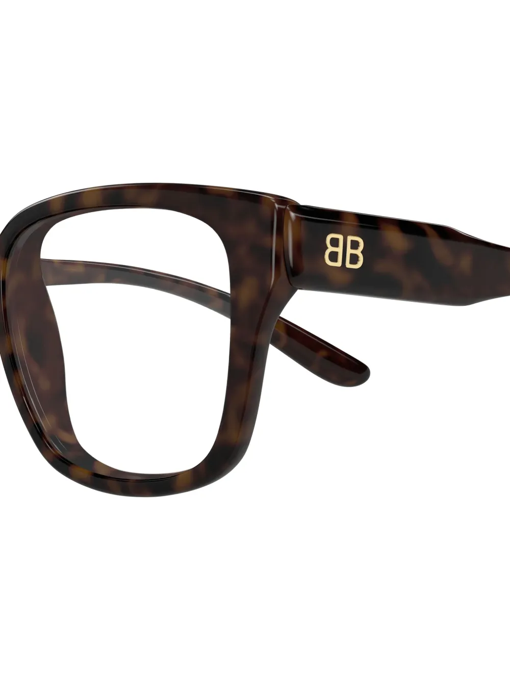 Balenciaga Eyewear Bril met rechthoekig montuur en schildpadschild montuur Bruin