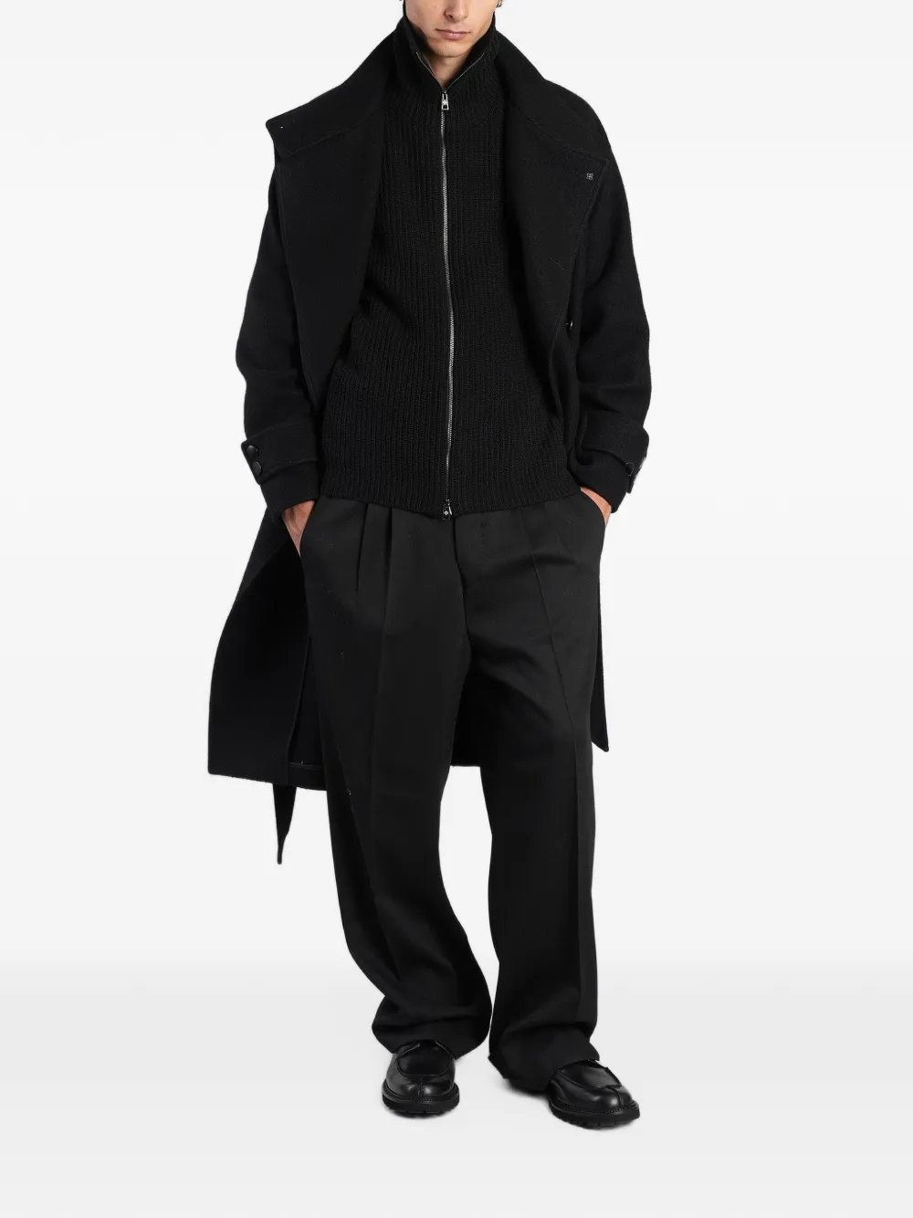 Tagliatore double-breasted belted coat Bruin