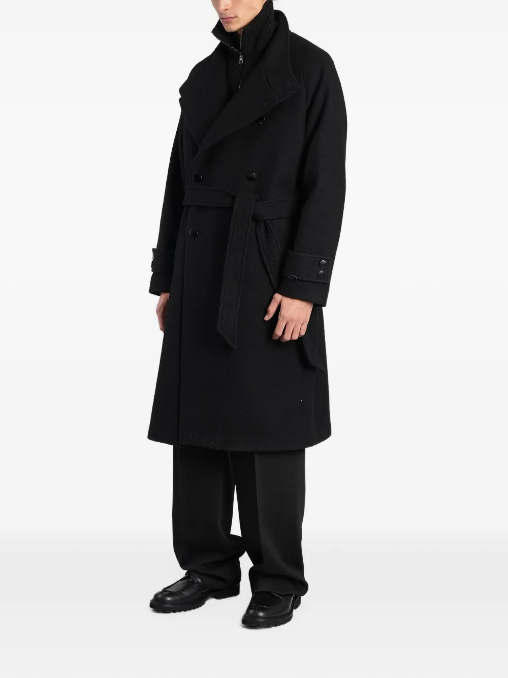 Tagliatore double-breasted belted coat Bruin