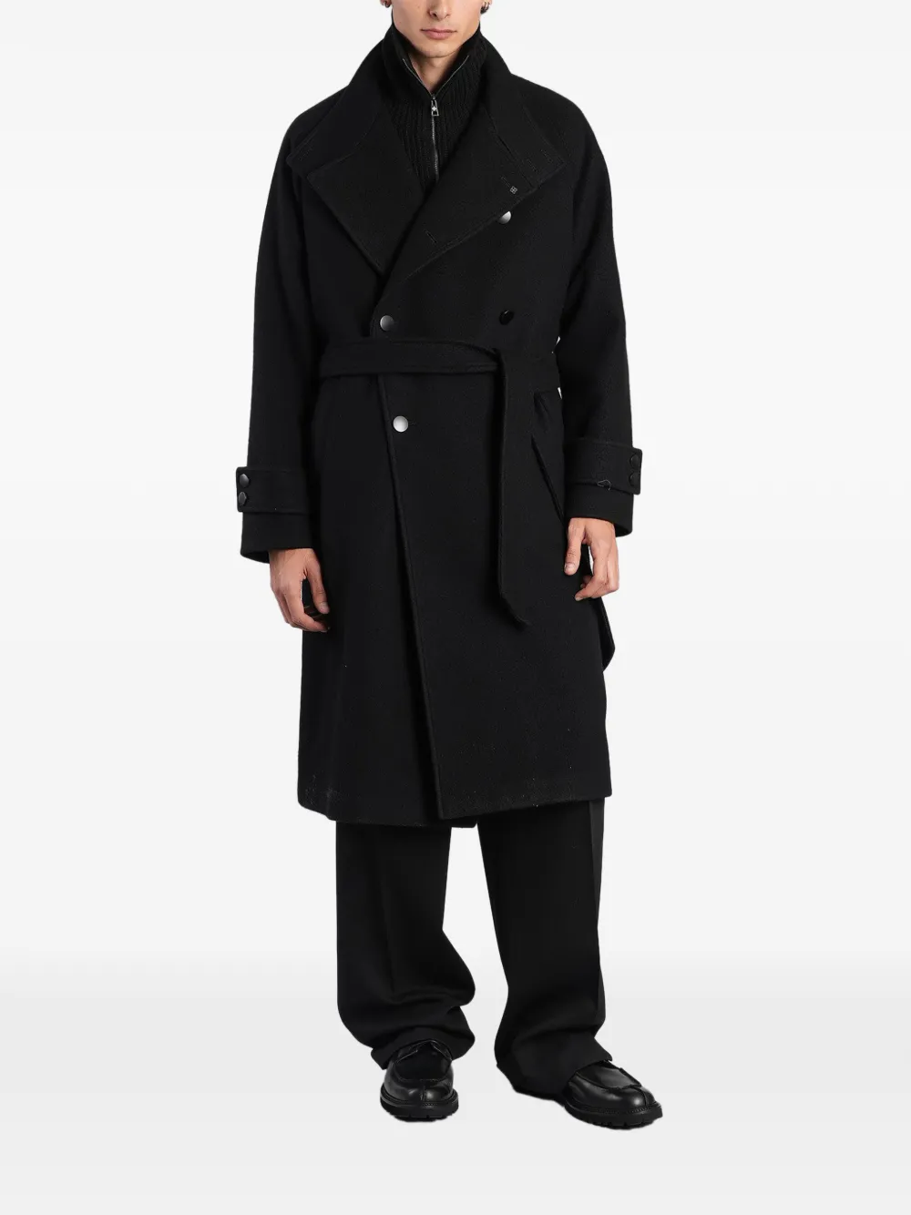 Tagliatore double-breasted belted coat - Brown