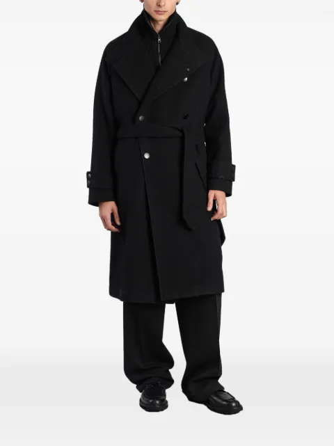 Tagliatore double-breasted belted coat