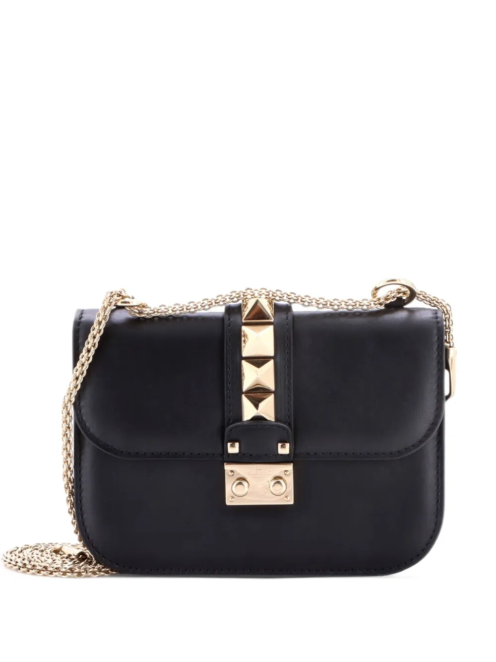 Valentino Garavani Pre-Owned Glam Lock Leather Small shoulder bag - Black